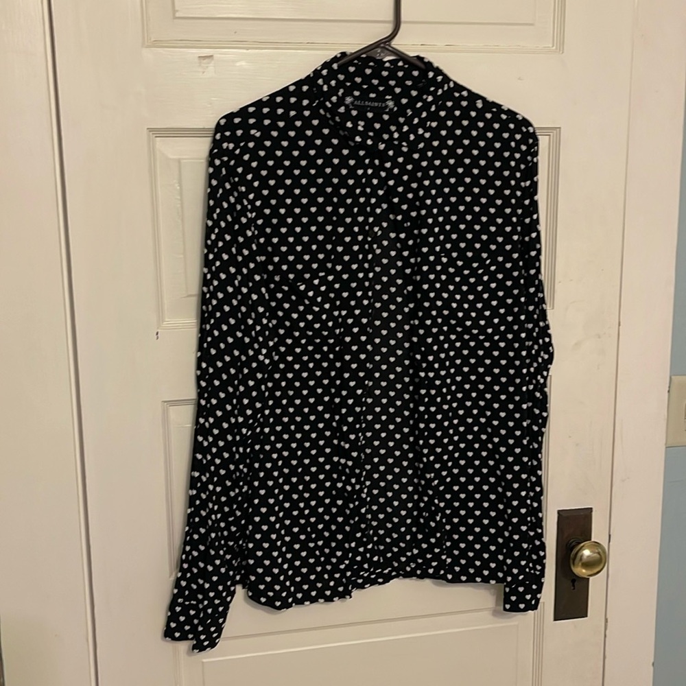 Allsaints Men’s Heart Patterned Button Down shirt